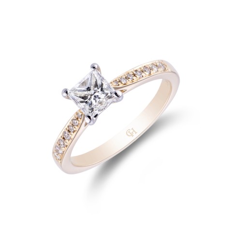18ct Yellow Gold Princess Cut 0.80ct Diamond Solitaire Ring