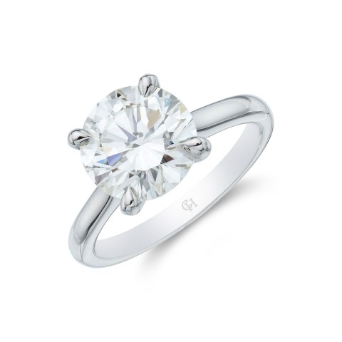 Platinum Brilliant Cut 3.14ct Diamond Solitaire Ring