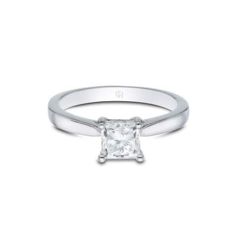 Platinum Princess Cut 1.00ct Diamond Solitaire Ring