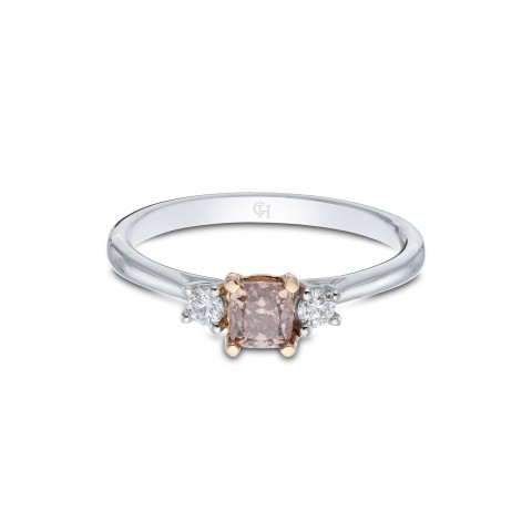 18ct 2 Colour Gold 0.95ct Diamond Solitaire Ring