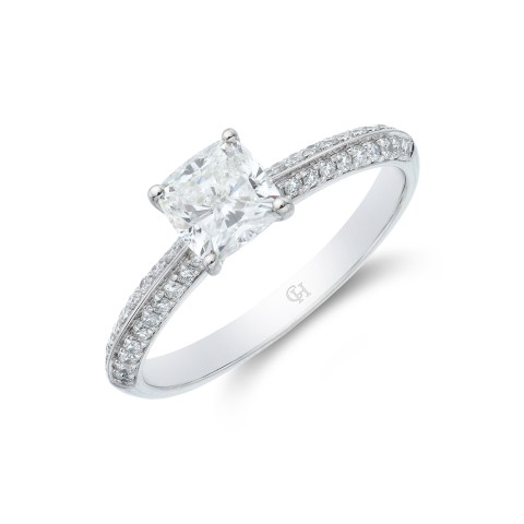18ct White Gold 0.85ct Diamond Solitaire Ring 