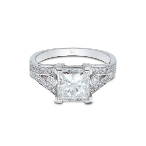 Platinum Princess Cut 2.50ct Diamond Solitaire Ring