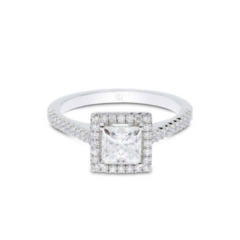 Platinum Princess Cut 1.40ct Diamond Solitaire Ring
