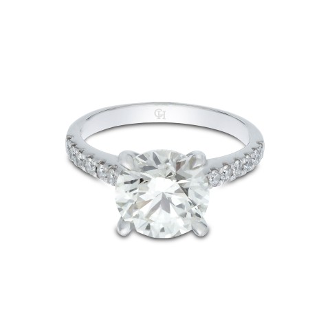 Platinum Brilliant Cut 3.30ct Diamond Solitaire Ring