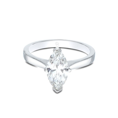 Platinum Pear Cut 1.70ct Diamond Solitaire Ring 1