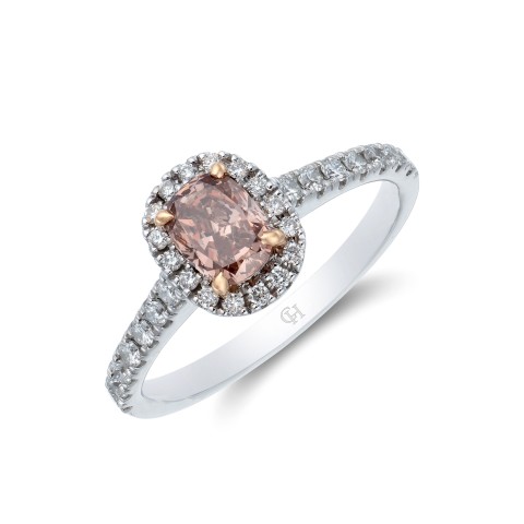 18ct 2 Colour Gold 1.65ct Diamond Solitaire Ring