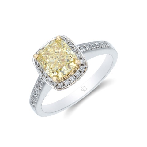 18ct 2 Colour Gold 2.05ct Diamond Solitaire Ring