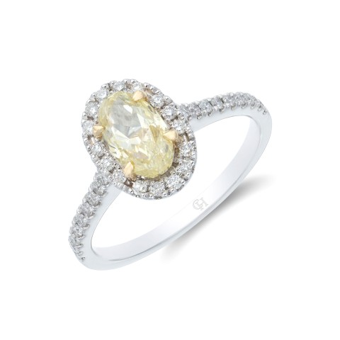 18ct 2 Colour Gold 1.70ct Diamond Solitaire Ring