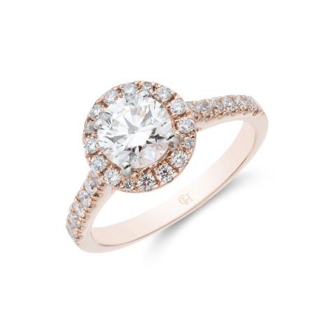18ct Rose Gold 1.35ct Diamond Solitaire Ring 1