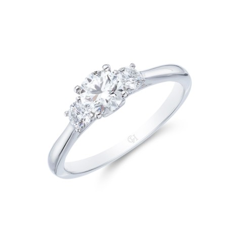 Moments Platinum 'Princess' Brilliant Cut 1.00ct  Diamond Three Stone Ring