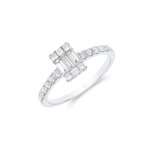18ct White Gold 1.00ct Diamond Cluster Eternity Ring