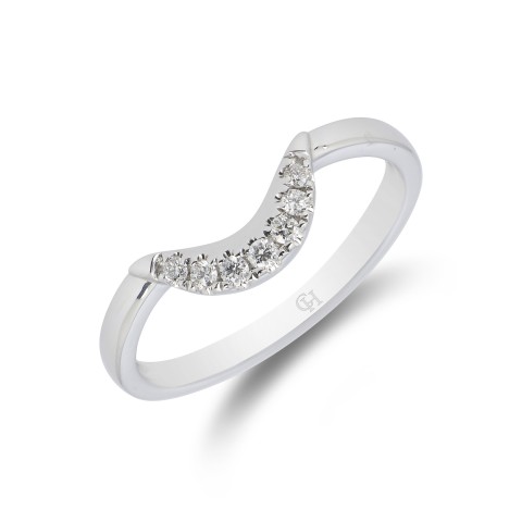 18ct White Gold Brilliant Cut 0.10ct Diamond Shaped Eternity Ring