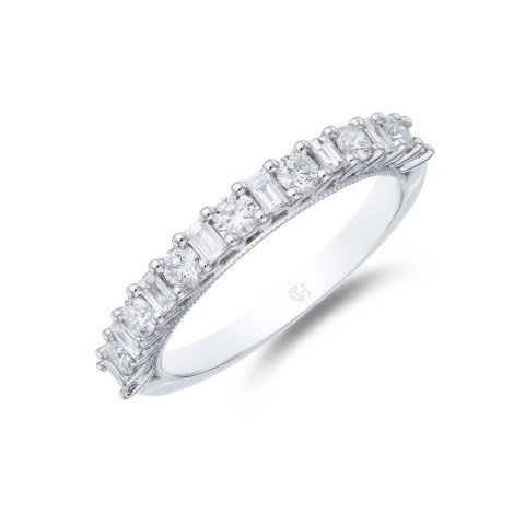 18ct white gold 0.57ct princess eternity diamond ring