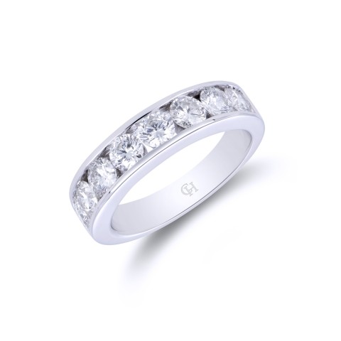 Platinum Brilliant Cut 8 Stone 1.50ct Diamond Eternity Ring
