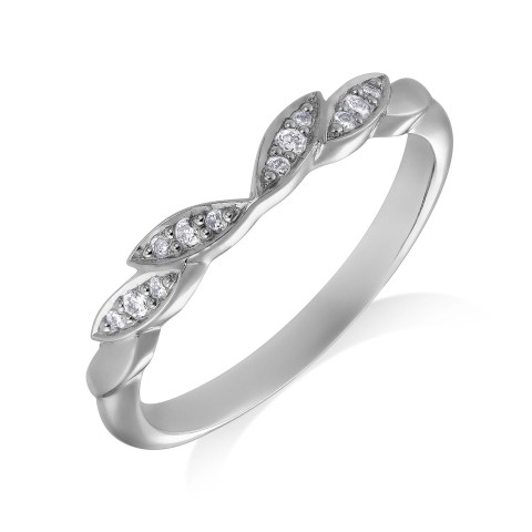Platinum Brilliant Cut 0.08ct Diamond Shaped Eternity Ring