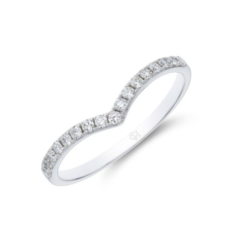 9ct White Gold Brilliant Cut 0.20ct Diamond Shaped Eternity Ring