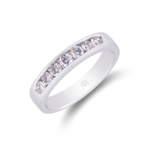 9ct White Gold Brilliant Cut 7 Stone 0.50ct Diamond Eternity Ring