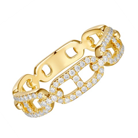 18ct Yellow Gold 0.28ct Diamond Link Fancy Band