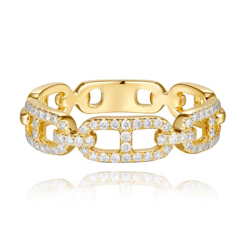 18ct Yellow Gold 0.28ct Diamond Link Fancy Band
