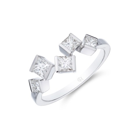18ct White Gold Princess Cut 0.90ct Diamond Ring