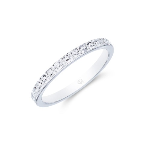 9ct White Gold Sparkle Cut Wedding Ring