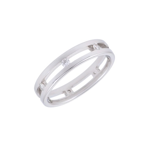 Platinum 0.28ct Diamond Satin and Polished Wedding Ring