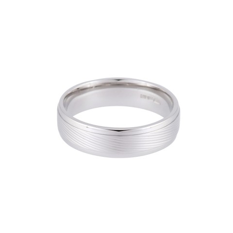 Palladium 500 Fancy Lined Wedding Ring 6mm