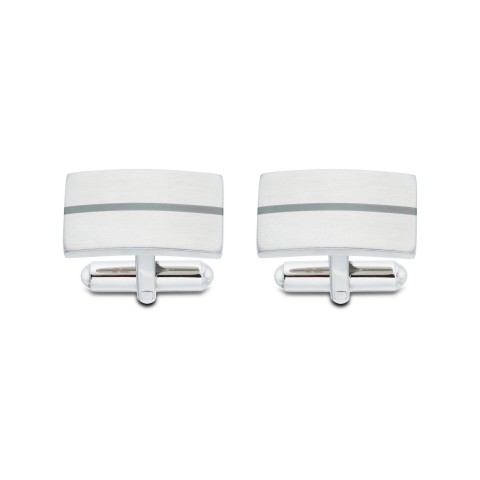 Stainless Steel And Brushed Enamel Cufflinks