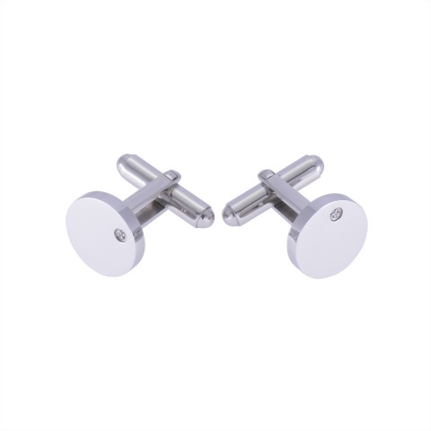 Stainless Steel And Cubic Zirconia Cufflinks