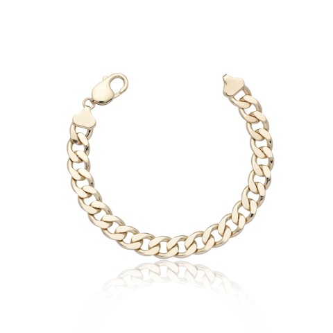 9ct Yellow Gold Gents 9.65mm Curb Bracelet