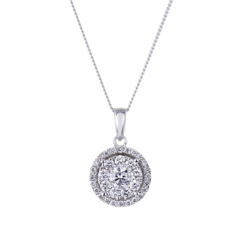 9ct White Gold Approx 0.50ct Diamond Necklace