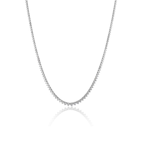 18ct White Gold Brilliant Cut 10.00ct Diamond Graduated Necklace