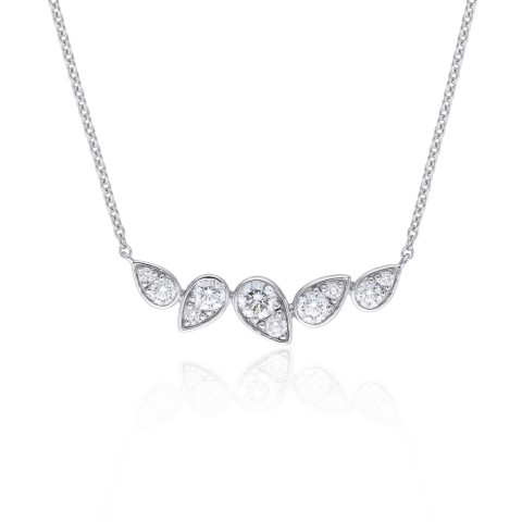 18ct White Gold Round Brilliant 0.50ct Diamond Pear Shaped Fancy Necklace