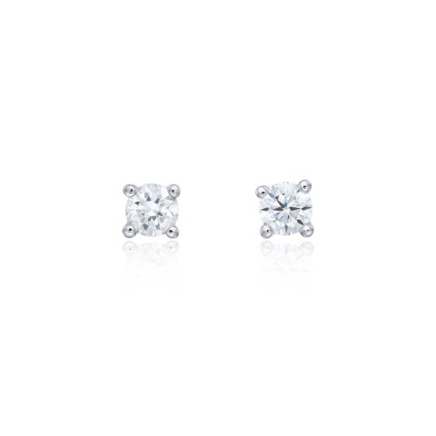 18ct Yellow Gold 0.33ct Round Brilliant 4 Claw Diamond Solitaire Stud Earrings