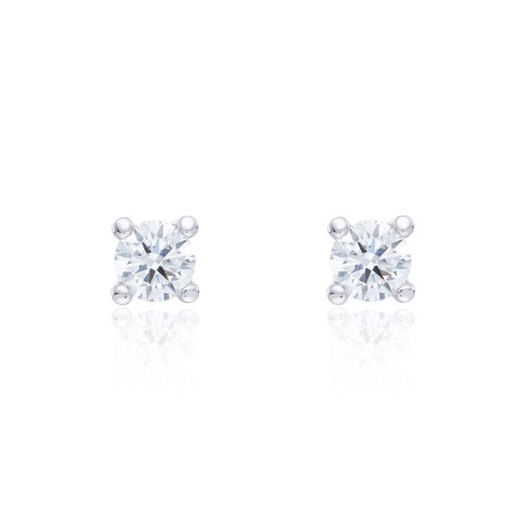 18ct Yellow Gold 0.50ct Round Brilliant 4 Claw Diamond Solitaire Earrings