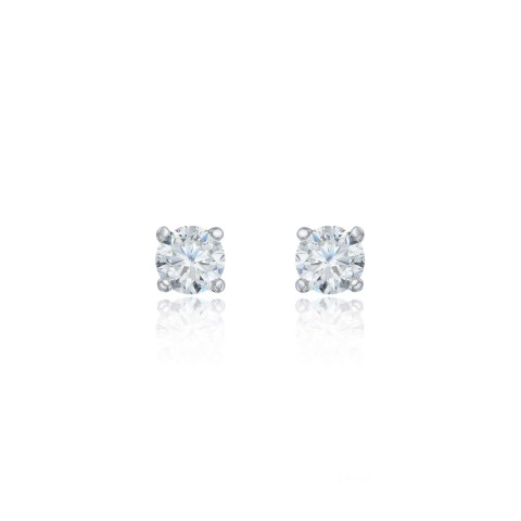 18ct Yellow Gold 0.75ct Round Brilliant 4 Claw Diamond Solitaire Earrings