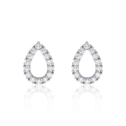 18ct White Gold 0.80ct Round Brilliant Diamond Fancy Pear Earrings