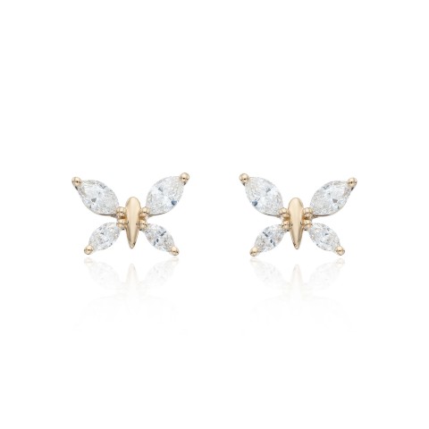 18ct Yellow Gold 0.82ct Marquise Butterfly Diamond Earrings