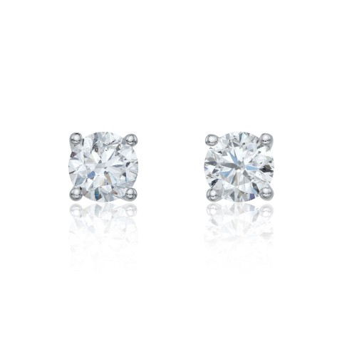 18ct While Gold Brilliant Cut 3.00ct Diamond Stud Earrings