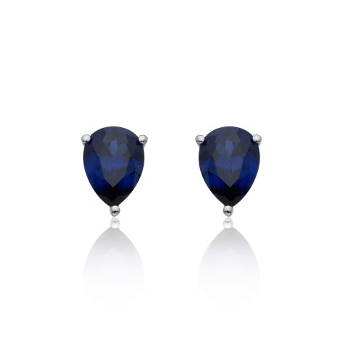 9ct White Gold Pear Cut 1.90ct Sapphire Stud Earrings