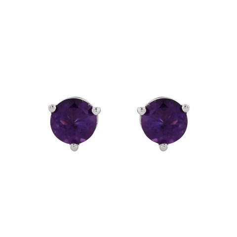 9ct White Gold 0.50ct Round Brilliant Cut Amethyst Earrings