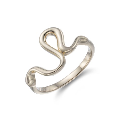 Yellow Gold Plated Abstract Wavy Ring