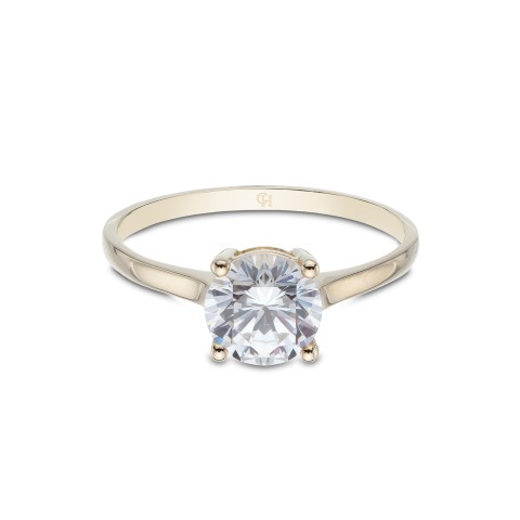 9ct Yellow Gold Brilliant Cut Cubic Zirconia Solitaire Ring