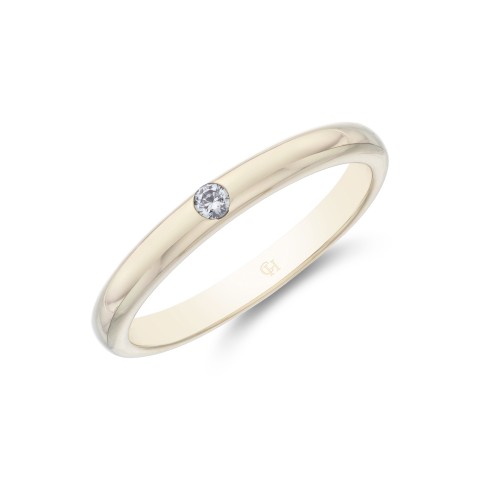 9ct Yellow Gold Round Cut Cubic Zirconia Solitaire Ring