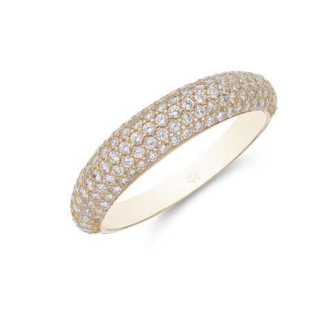 9ct Yellow Gold Cubic Zirconia Pave Ring