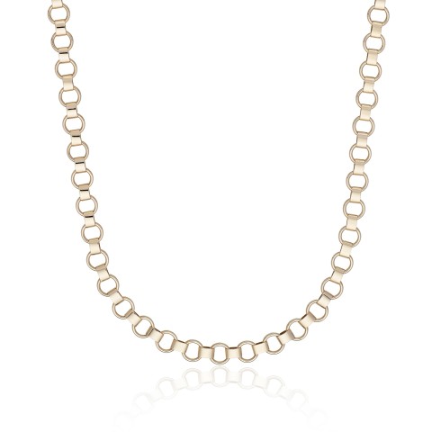 9ct Yellow Gold Flat Rolo Chain Necklace