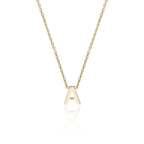9ct Yellow Gold 'A' Letter Necklace