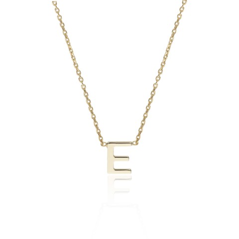 9ct Yellow Gold  'E' Letter Necklace