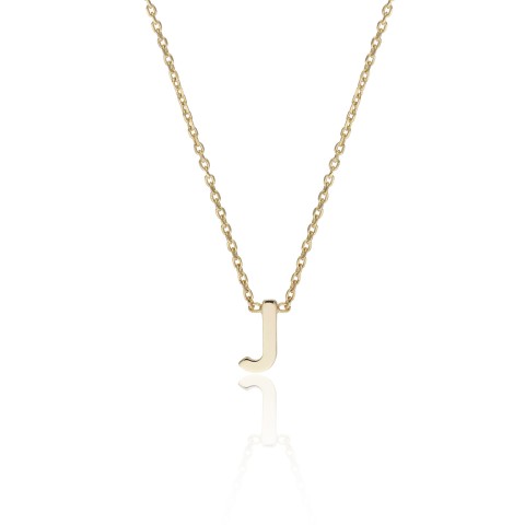 9ct Yellow Gold  'J' Letter Necklace