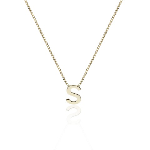 9ct Yellow Gold 'S' Letter Necklace